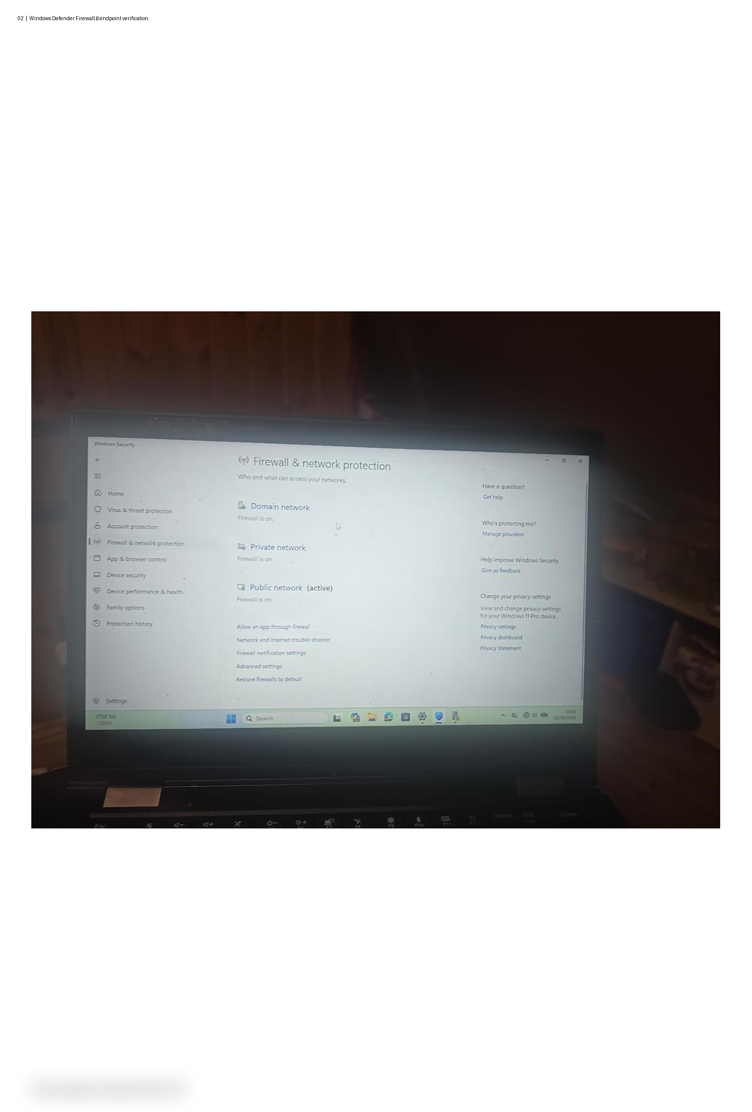 Windows Defender Firewall enabled