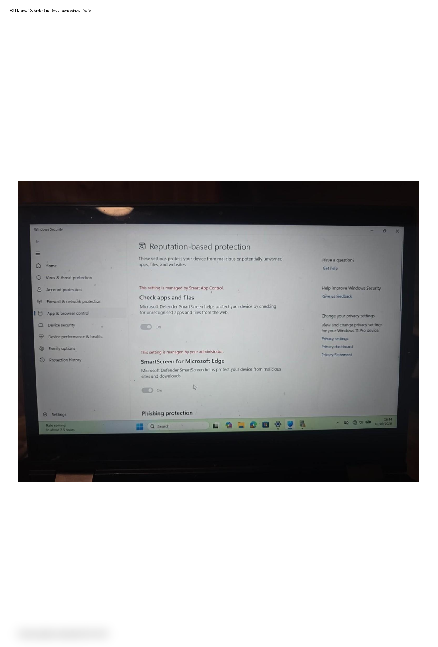 Microsoft Defender SmartScreen managed by administrator