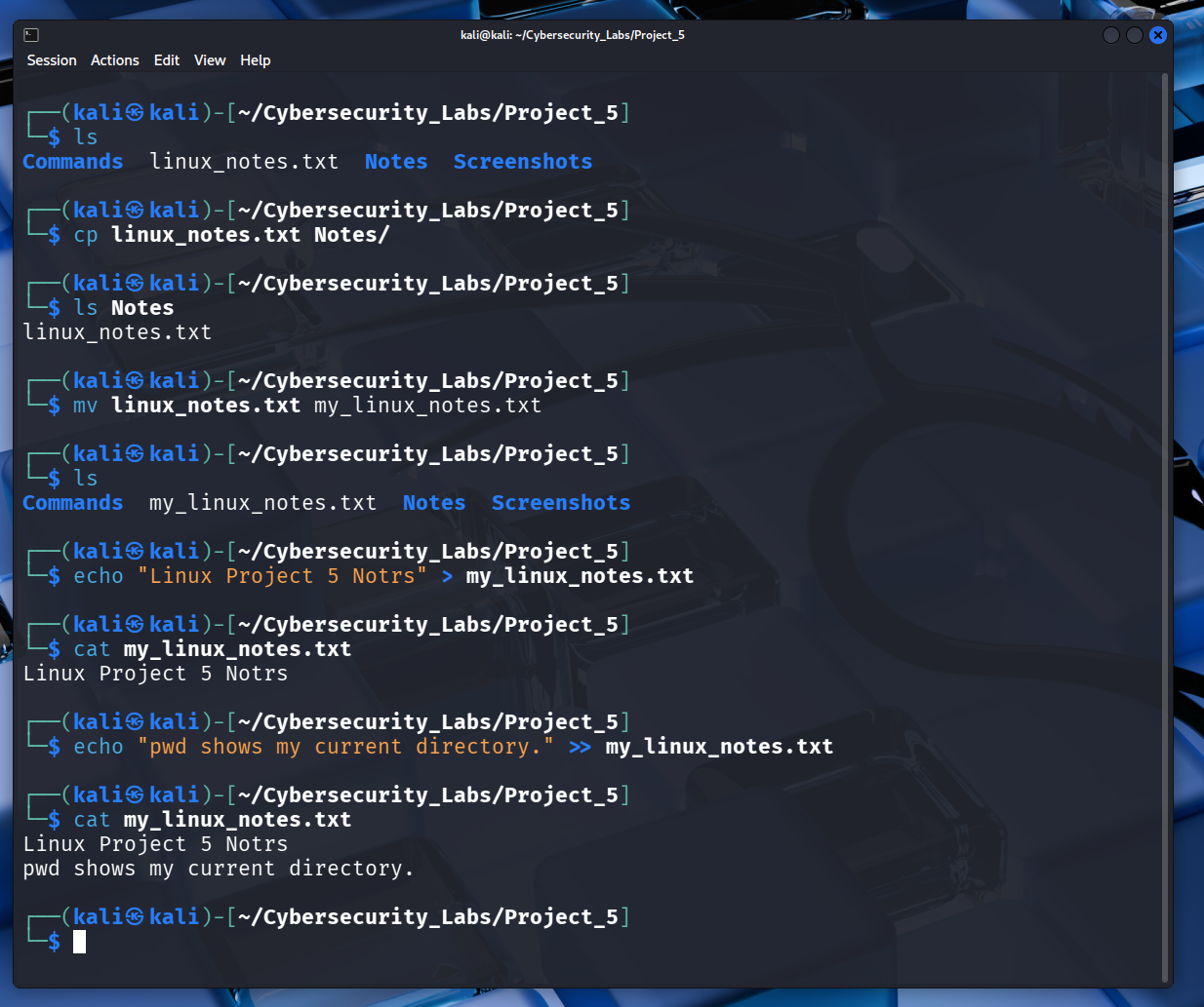 Basic Linux file operations.