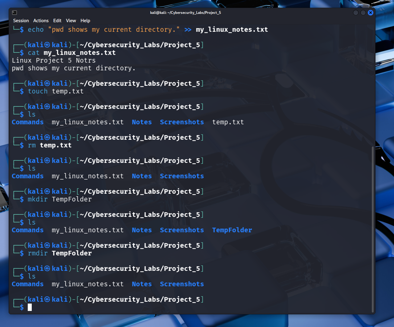 Creating and deleting files.