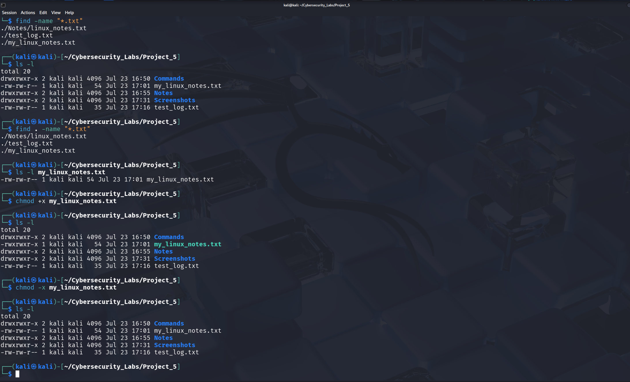 Managing file permissions.