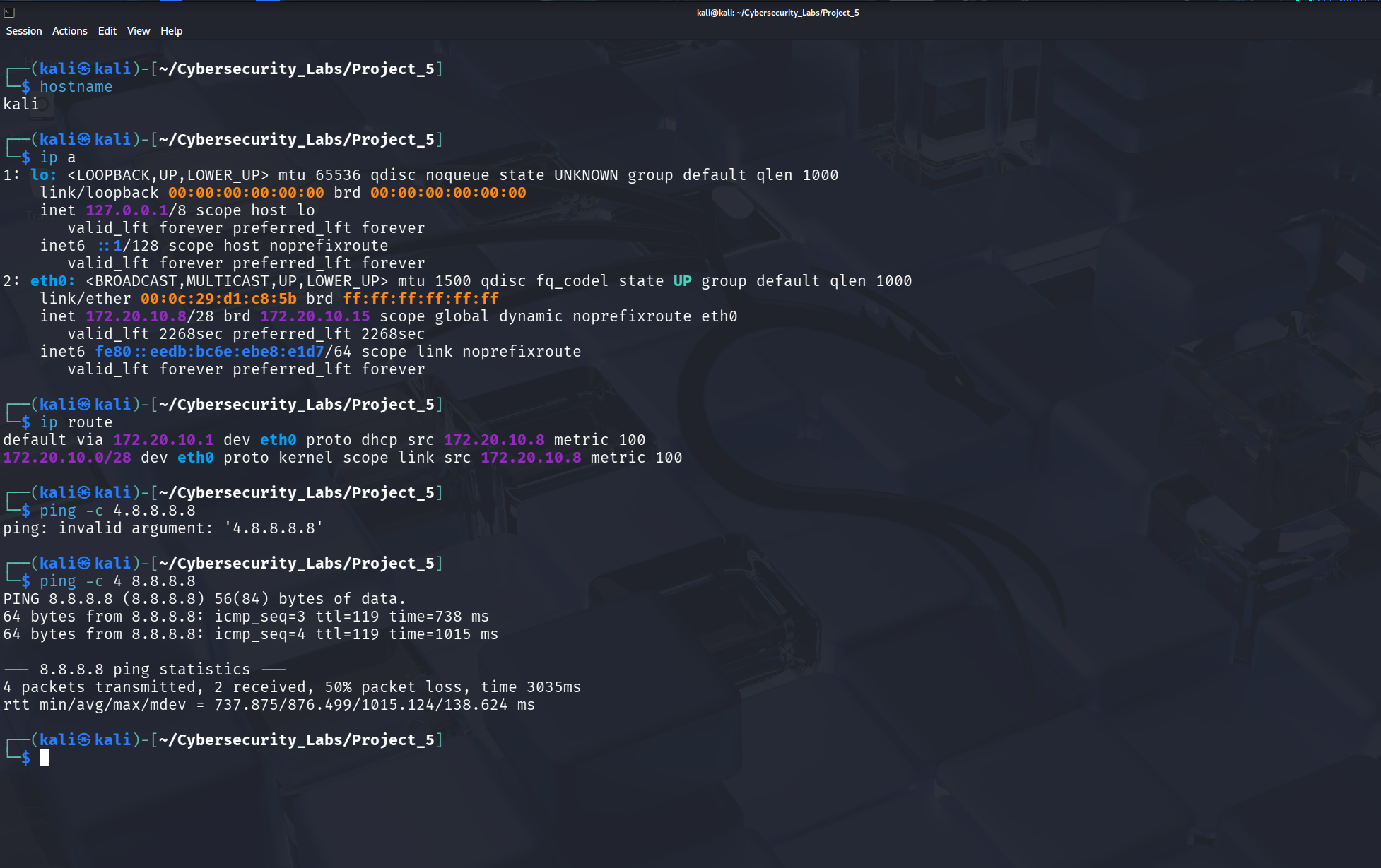 Networking commands.