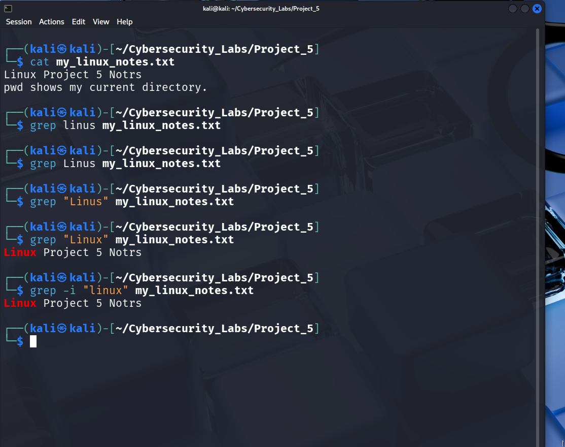 Searching text with grep.