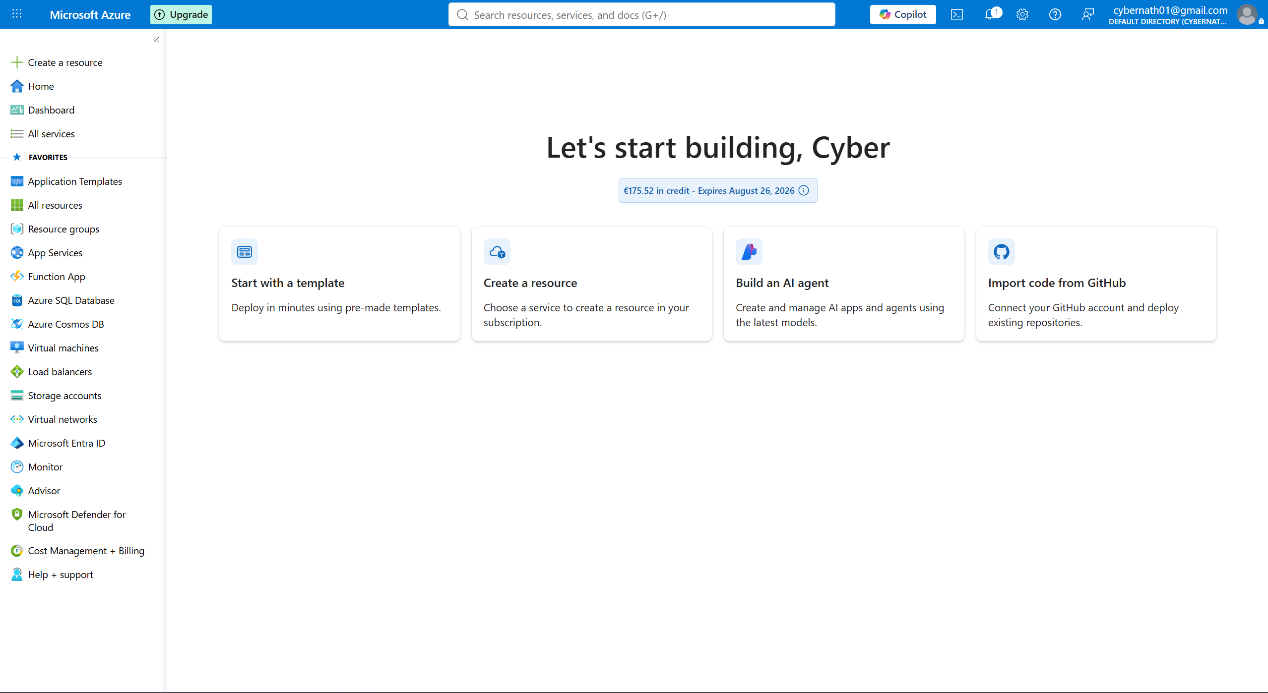 Azure Portal Home