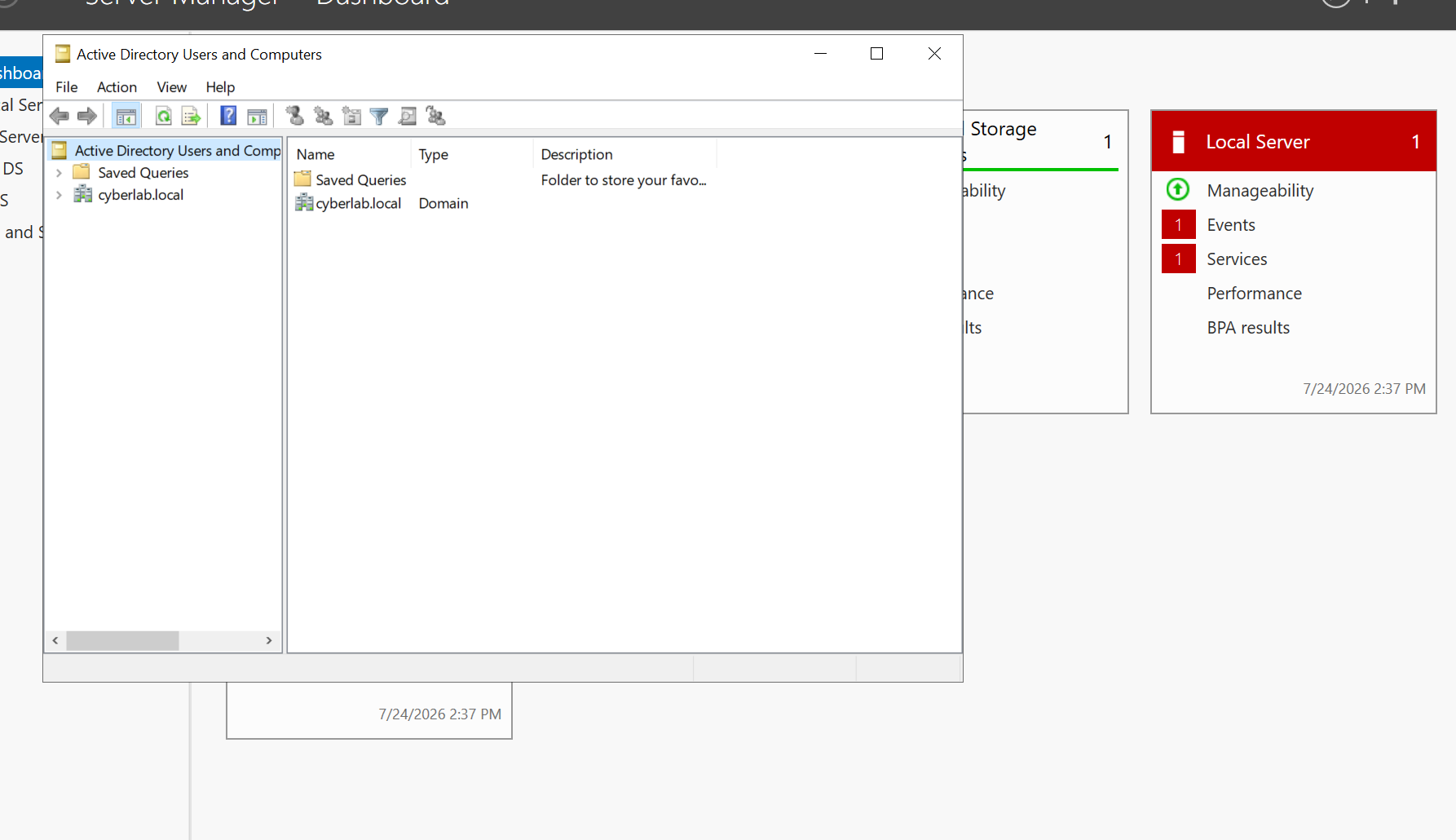 Active Directory Users and Computers